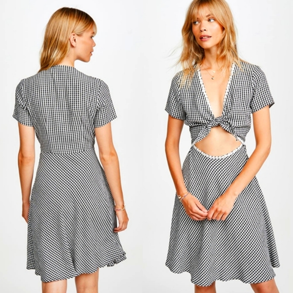 Solid & Striped Cutout Mini Dress Gingham Daisy